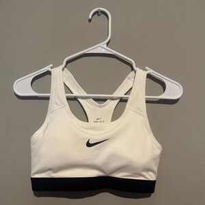 Nike Women's White and Black Sports Bra